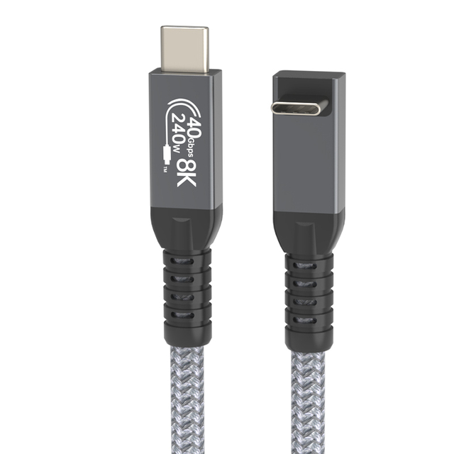1m Usb c 4.0 Cable 90 Degree Down Angle 40Gbps 240W 8K 60HZ Compatible with Thunderbolt 4