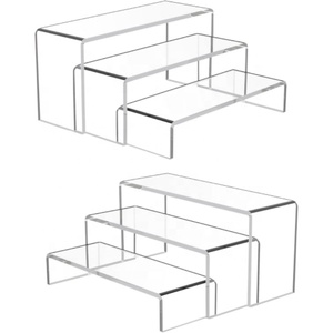 Acrylic Hiển Thị Risers 2 Bộ 6 Pcs Acrylic Hiển Thị Đứng 4Mm Dày Đứng Sự Kiện Acrylic Kệ Cho <span class=keywords><strong>LEGO</strong></span> Hiển Thị Cupcake - Product Image 1