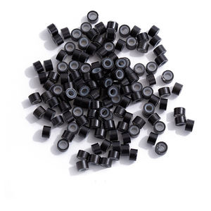 200 cuentas 5,0*3,0*3,0mm Micro anillos enlaces cuentas forradas de silicona Micro cuentas para extensiones de cabello herramientas de extensión de cabello - Product Image 3