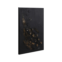 Art mural en toile Homco, peinture murale décorative moderne en gros pour la maison, le bureau, peinture abstraite 3D peinte à la main avec des couleurs noires et bleues
