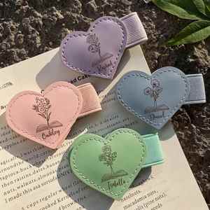 Custom Engraved Heart Leather Bookmark <b>Magnetic</b> Name <b>Book</b> Clip Cute Style Reusable Solid Color Women Men Sleek - Product Image 5