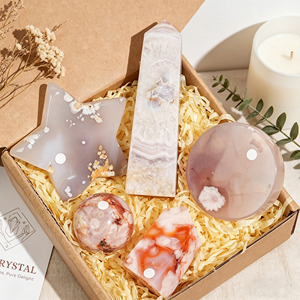 Set <span class=keywords><strong>de</strong></span> Regalo <span class=keywords><strong>de</strong></span> <span class=keywords><strong>Cristal</strong></span> <span class=keywords><strong>de</strong></span> Ágata Floral Natural al por Mayor, Kit <span class=keywords><strong>de</strong></span> Sanación <span class=keywords><strong>de</strong></span> 5 Piezas, Torre, Estrella y <span class=keywords><strong>Esfera</strong></span> para Reventa y Regalos Espirituales - Product Image 2