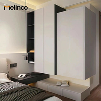Armoire coulissante de luxe Melinco, du sol au plafond, armoires modernes sur mesure, armoires modulaires pour chambre à coucher, dressing