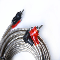 Câble d'amplificateur Audio de voiture en cuivre pur 5m 2Rca à 2Rca paire torsadée PVC veste câble de haut-parleur d'alimentation vidéo pour système Audio de voiture