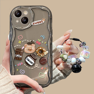 Nuova Cover per <span class=keywords><strong>iPhone</strong></span> 15 Pro Max 14 13 12 <span class=keywords><strong>11</strong></span> con Orsetti 3D Cartoon e Catena, Protezione Antiurto Personalizzata - Product Image 2