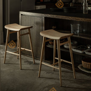 Tabouret de salle à manger <span class=keywords><strong>scandinave</strong></span> en bois massif bar wabi-sabi pied haut tabouret de comptoir îlot mortaise et tenon chaises et tabourets de salle à manger - Product Image 4