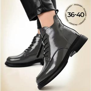 Directo DE FÁBRICA DE China, zapatos formales de cuero genuino, botas tácticas de charol brillante de microfibra - Product Image 5