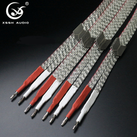 Câble de haut-parleur plat 8 cœurs OD25*3mm en cuivre pur plaqué argent YIVO XSSH HIFI avec fiche banane pour ligne de haut-parleur