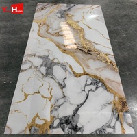 Lambris mural en plastique composite, alternative au marbre, panneau mural avec revêtement protecteur UV, feuille de marbre PVC