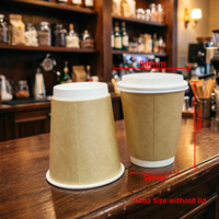 Gobelets en Papier Kraft Jetables à Double Paroi, Logo Personnalisé, Imprimés Dorure Or, pour Service de Jus 8oz/12oz/16oz Diamètre 90mm