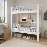 Lits superposés en métal robustes à double étage, démontables, pour dortoirs, fournisseur de lits superposés en acier pour chambres, hôtels ou écoles