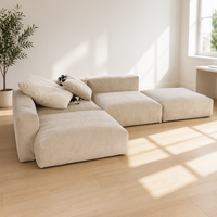 VONLIVA Wohnzimmermöbel L-förmiges Modulares Verstellbares Ecksofa-Set Schaumstoffgefülltes Stoffsofa Modernes Design Umweltfreundliches Sofa