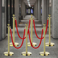 Ensemble de 6 poteaux de délimitation en velours rouge pour tapis rouge, avec cordes, pour événements traditionnels et cérémonies de remise de prix