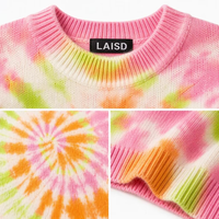 Cardigan en tricot à col en V pour femme, imprimé à carreaux, 100 % coton, manches longues, style bohème, avec logo frontal, personnalisable OEM & ODM