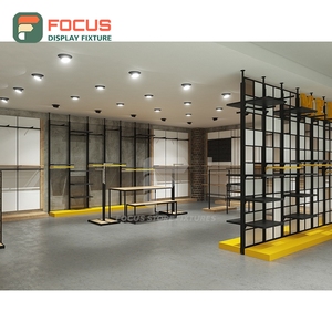 Contemporary Store Interior Melamine Wall Shelving Installation Service Clothing Store - Product Image 5