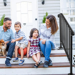 Manufacturer Direct Supply Fence Staircase <strong>Handrail</strong> Iron Art Guardrail Flat Iron Strip Outdoor Black Iron Railing Multiple - Product Image 2