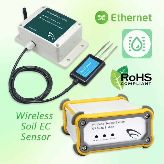 Soil Moisture and Temperature Sensor High Precision Soil Detector Alarm Sensor Wireless Soil EC Sensor