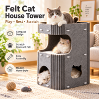 Tour de jeu pour chat en feutre multi-niveaux, meuble d'intérieur pour chat, lit cachette résistant aux griffures, mobilier pour animaux de compagnie, conception personnalisée OEM, vente en gros