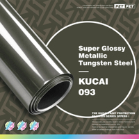 KUCAI Super Glossy Metallic Tungsten Steel PET Gloss Car Vinyl Wrap Warna Pembungkus Kendaraan Biaya Pembungkus Mobil Film Pelindung Cat Mobil 1.52*17M