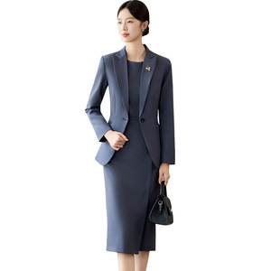 Women's Suit Set Blazer Dress Slim Fit Solid Color Polyester Fiber Workwear Office Wear - Product Image 5
