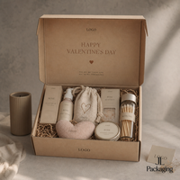 Boîte cadeau personnalisée avec logo imprimé en kraft pour la Saint-Valentin, emballage en papier écologique et durable pour la présentation en magasin