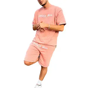 Magliette e pantaloncini da strada da uomo set di due pezzi logo personalizzato con stampa a sbuffo tuta sportiva estiva top e pantaloncini