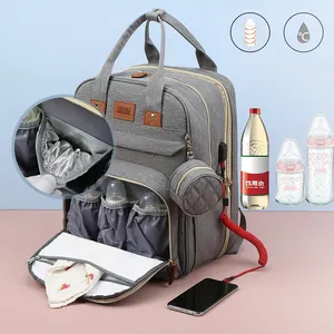 Детская сумка для подгузников, рюкзак с москитной сеткой, портативная дорожная люлька с водонепроницаемой пеленальной подушкой