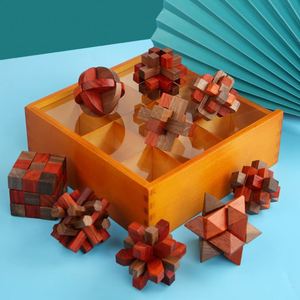 10pc 3D Handmade <b>Puzzle</b> Children IQ <b>Game</b> Adult Brain Teaser Training KongMing Luban Lock - Product Image 3