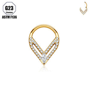 <span class=keywords><strong>Gaby</strong></span> New ASTM F136 G23 Titanio <span class=keywords><strong>V</strong></span> Anillos para la nariz Mujeres Daith Oreja perforada Nariz Diseño Piercing Titanio Septum Piercing Joyería - Product Image 3