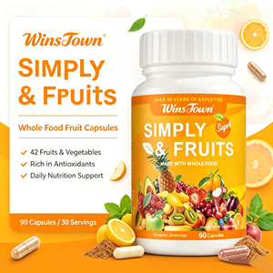 Cápsulas WinsTown Simply Fruits, Extracto de 42 Frutas Integrales, Suplemento Vegano Antioxidante a Base de Plantas, Cápsulas de Vitaminas - Product Image 2