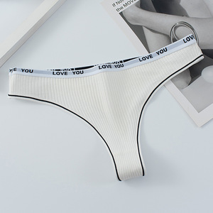 Nouveau Style <span class=keywords><strong>String</strong></span> Tanga en Coton pour Femme Confortable et Respirant Taille Basse Simple Sous-Vêtement de Sport Quotidien Tricoté à Motif Uni - Product Image 6