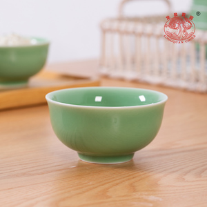 Tazón de Arroz de Cerámica Lisa Celadón Premium de 4.5 Pulgadas, Porcelana Tradicional Cocida, Vajilla Azul Verde para Mesa de Comedor y Cocina - Product Image 3
