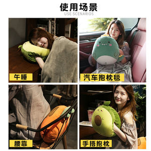 Almohada de felpa multifuncional, cojín para siesta, almohada de respaldo con manta para oficina y viajes, unisex, de 8 a 13 años, de algodón - Product Image 4