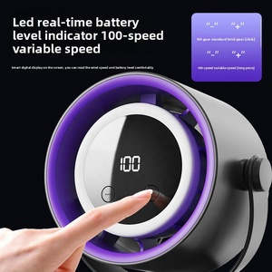 Hot Selling Portable USB Rechargeable Clip Fan Four-Speed LED Light Wireless Brushless Motor 1800mAh Battery Low Noise Camping - Product Image 4
