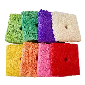 Loofah Evcil Hayvan Oyuncakları Hamsterler için Kare Bisküviler Şinşiller Kemirgenler Doğal Diş Taşlama Temizleme Sindirim Yardımı Evcil Hayvan Çiğneme Malzemeleri - Product Image 5