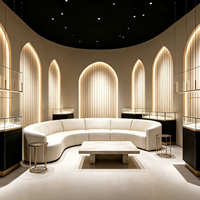 Vitrine de Luxe Incurvée Personnalisée pour Bijoux avec Éclairage LED – Solution Complète Tout-en-un pour l'Aménagement de Boutiques de Bijouterie en Centre Commercial