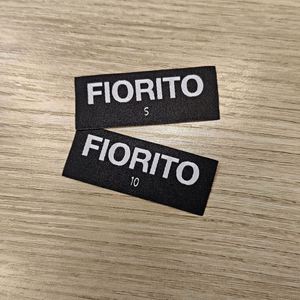 Customized High-Density White Damask Woven <b>Labels</b> for Garments Eco-Friendly Fabric End Fold Neck Tags Sustainable Feature - Product Image 2