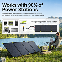 Panneau solaire portable pliable 400W pour station d'alimentation, chargeur solaire étanche IP67 à 25% d'efficacité élevée pour camping, camping-car et extérieur