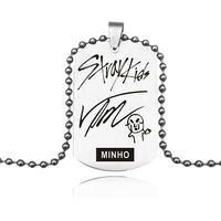 Kalung liontin tanda tangan ulang tahun Stray Kids yang dapat disesuaikan kalung baja tahan karat untuk pria wanita hadiah ulang tahun Aksesori perhiasan