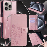 Étui de téléphone portefeuille en cuir PU floral Weview, écologique, imperméable, antichoc, pour femmes, compatible avec les modèles 14/15/16/17/18 Pro Max