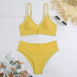 Maillots de bain personnalisés, fabricants de maillots de bain color block, bikini brésilien style football pour femmes, maillot de bain 2 pièces pour femmes - Product Image 2