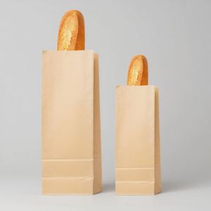 Custom Packaging Kraft Bread <b>Bag</b> Biodegradable Food Paper Baguette Croissant Pretzel Bread <b>Bag</b> with Logo - Product Image 2