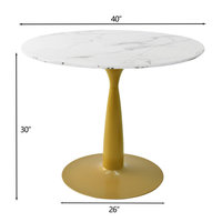 Surface en marbre artificiel table de salle à manger de restaurant table à manger ronde table basse de taille personnalisée