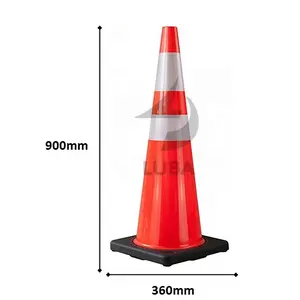 900mm Großhandel Custom Red Warning Road Cone PVC Verkehrs sicherheits kegel