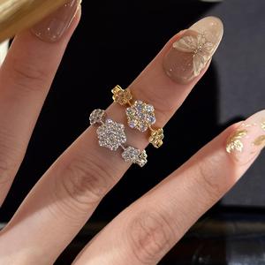 Five Flower Row S925 Pure <b>Silver</b> Ring Luxury Exquisite Double Sided Comfortable Wear Fashion <b>Brooches</b> - Product Image 1
