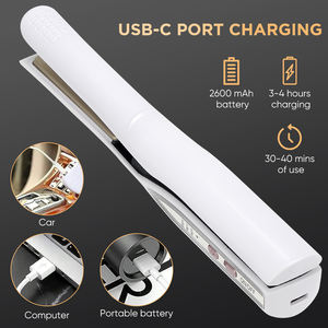 New Product 2025 <strong>Ceramic</strong> Portable Usb Rechargeable Cordless Flat Iron 2 in 1 Curling Iron Wireless <strong>Hair</strong> Mini <strong>Hair</strong> <strong>Straightener</strong> - Product Image 3