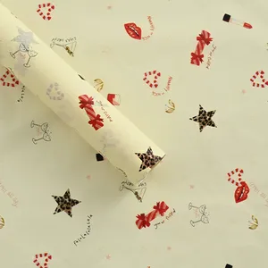 <b>Tissue</b> <b>paper</b> packaging <b>Color</b> printed star and bow decoration Factory ready stock Can be used for jewelry and clothing packaging - Product Image 1