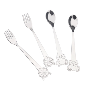 OEM tùy chỉnh dễ thương động vật hình dĩa và thìa thiết kế mới thép không gỉ dao kéo cho trẻ em - Product Image 4