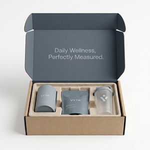 Caja de Embalaje de Envío Corrugada <span class=keywords><strong>Secundaria</strong></span> Ecológica Personalizada con Pulpa Moldeada para Botellas de Suplementos Deportivos - Product Image 1
