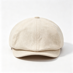 Casquette Gavroche et Gatsby en Lin pour Femme, Logo Personnalisé, Vintage, 8 Panneaux, Visière Courte Souple, Style Baker Boy, pour l'Extérieur et Tenue Décontractée Estivale, Vente en Gros - Product Image 5